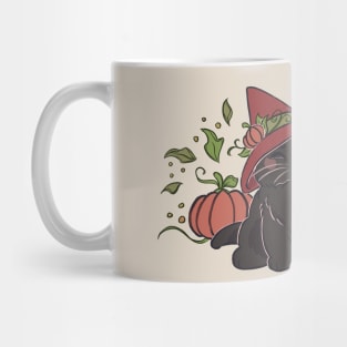 Black Autumn Pumpkin Cat Mug